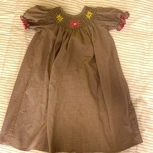 Castles and Crowns Smocked Plaid Flower Bishop Dress